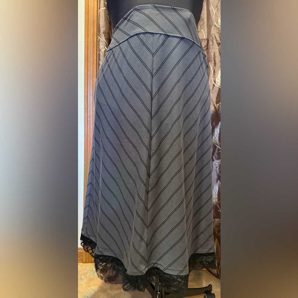 L.L. Bean Gray Maxi A-Line Skirt Size L
